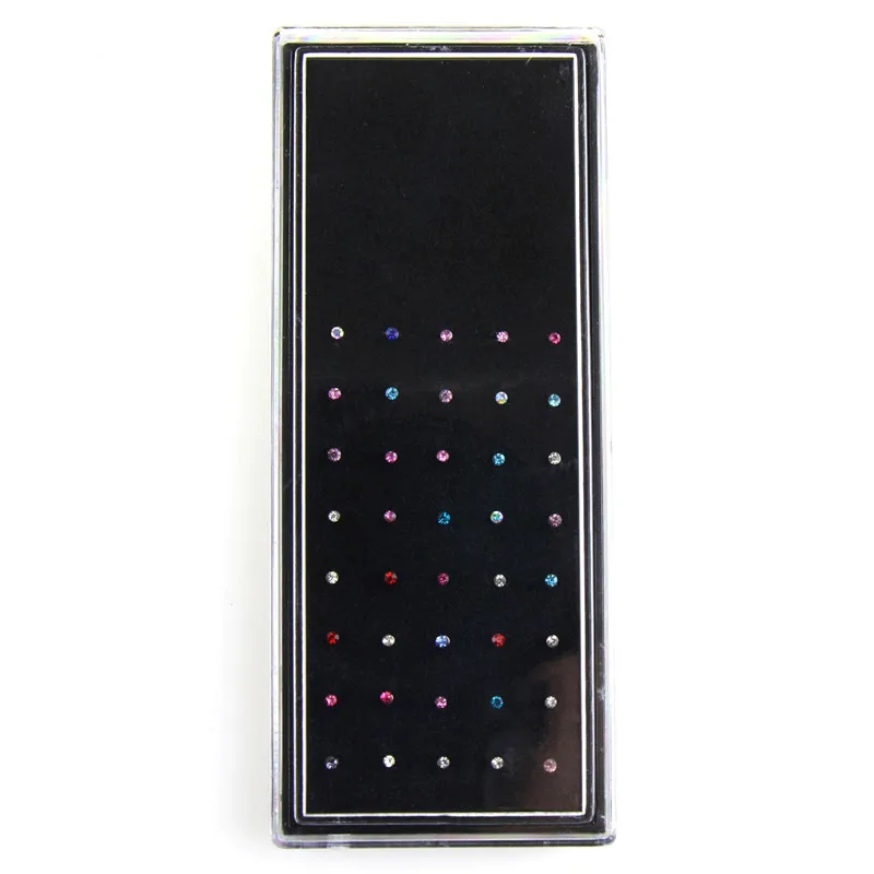 
40 PC1.5 mm crystal indian women sexy piercing nose ring studs set body jewelry 