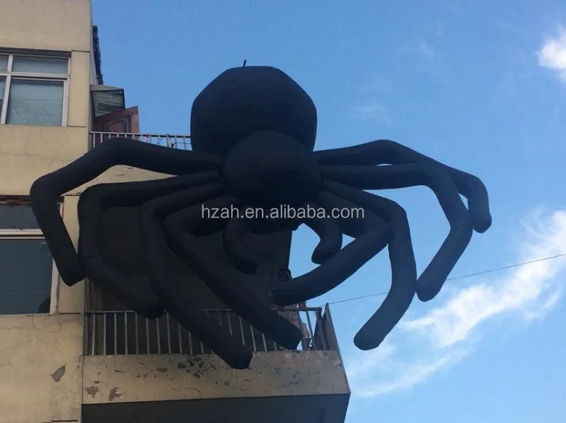 5m Giant Hanging Inflatable Black Spider Model for Halloween Decoration