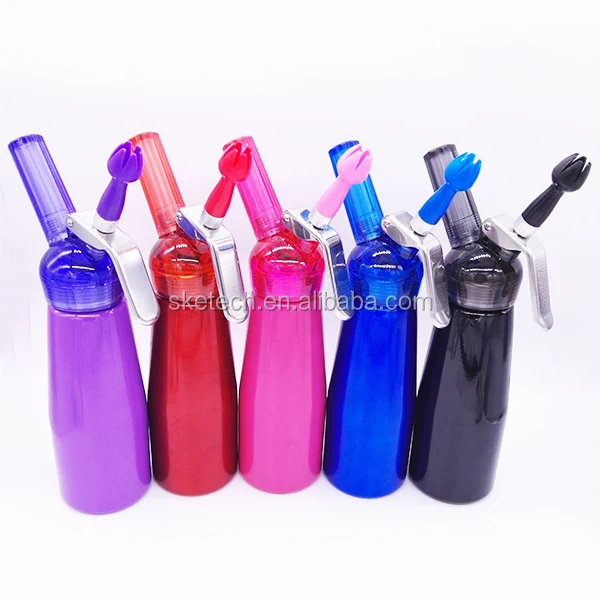 500ML / 0.5L OEM Accepted Aluminum Acrylic Head In Mixed Colors Whip cream dispenser whipped cream spray