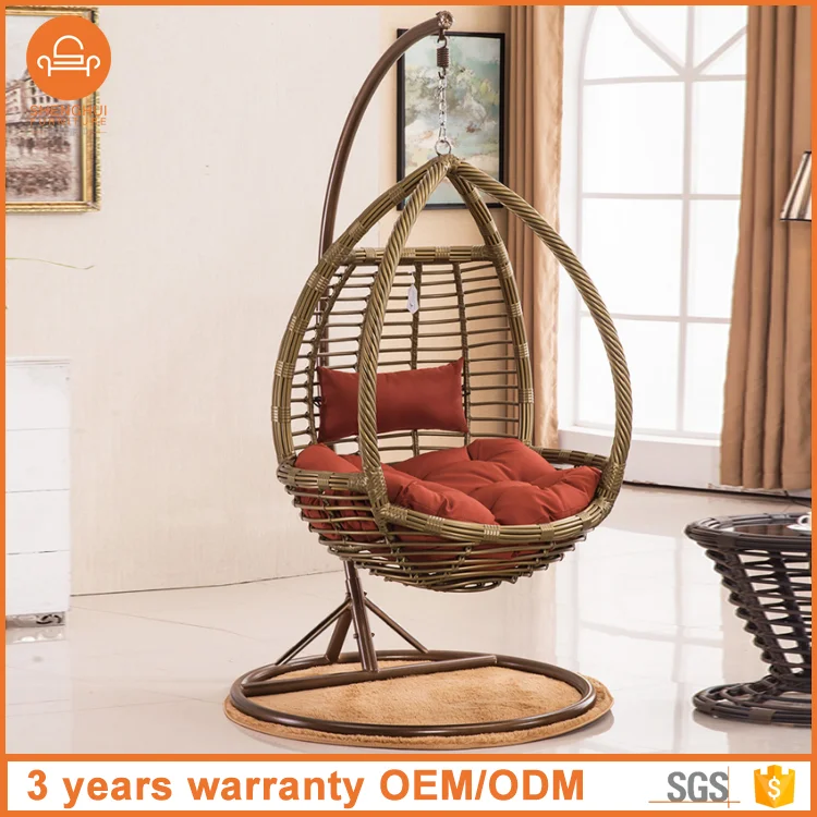 
Indian Style PE Rattan Bird Nest Balcony Outdoor Indoor Wicker Cocoon Hanging Swing Egg Chair 