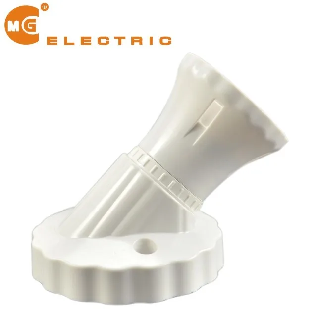 white bakelite angled lampholder Edison bayonet lamp holder