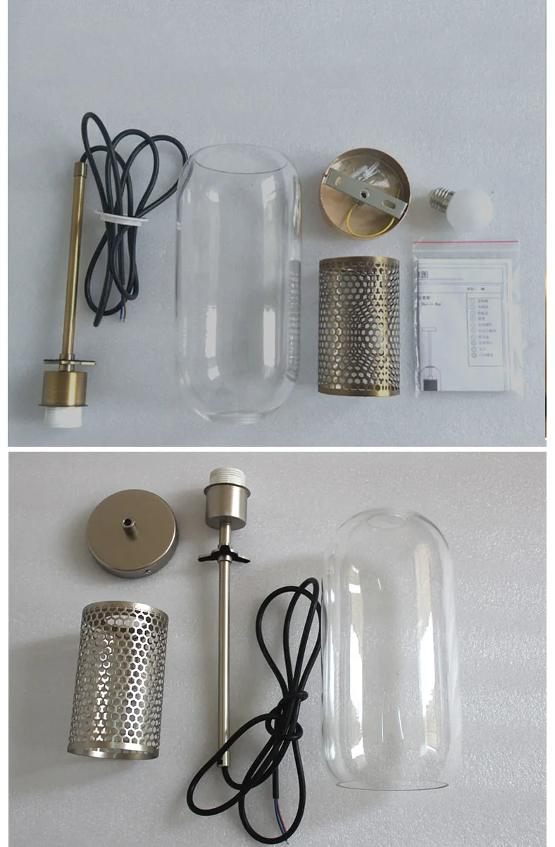 Nordic romantic personality living room iron E27 crystal chandelier pendant lamp