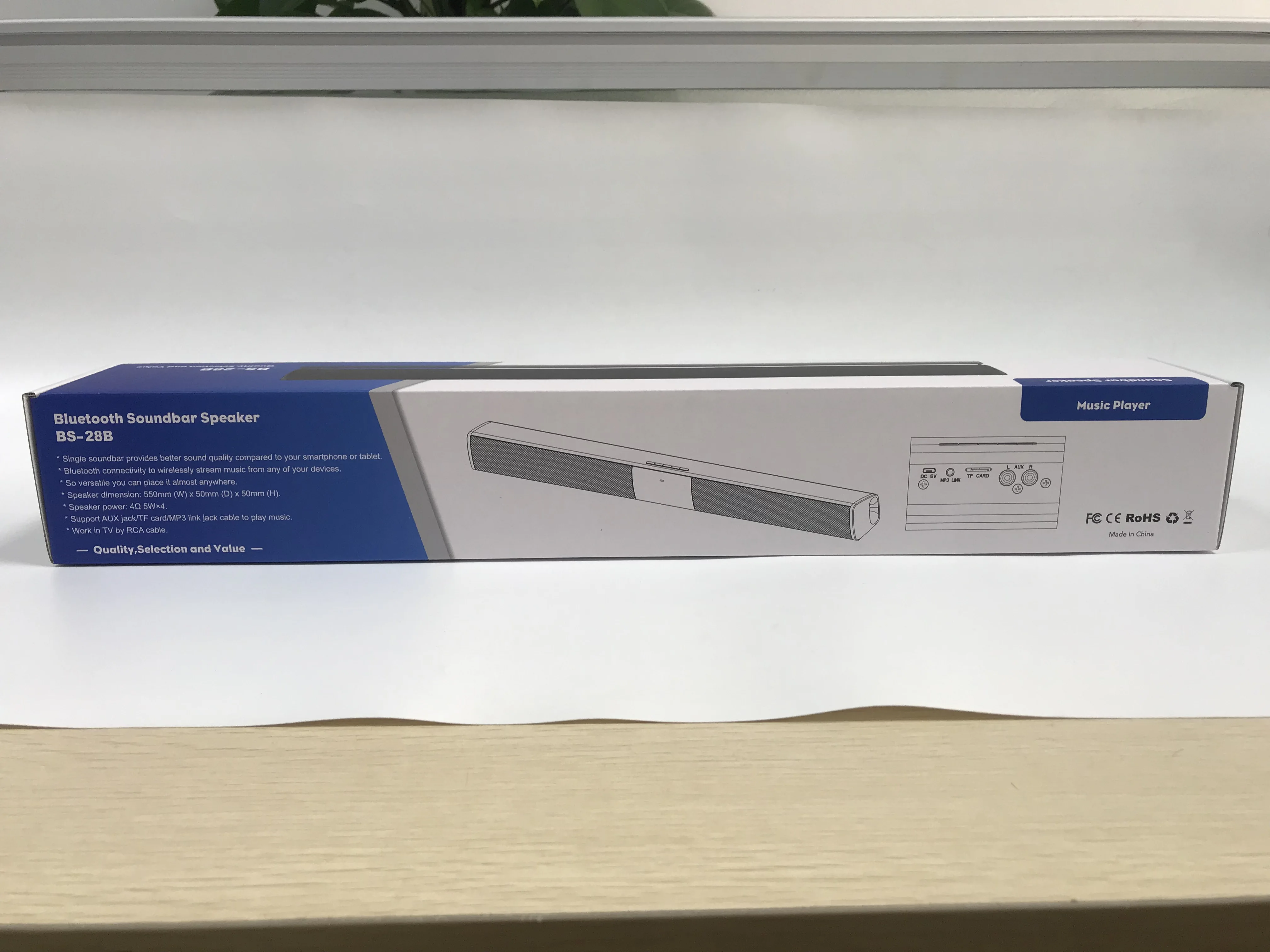 Wireless Sound Bar Speaker Stereo Bass TV Soundbar with Remote control ,RCA,AUX,TF Card