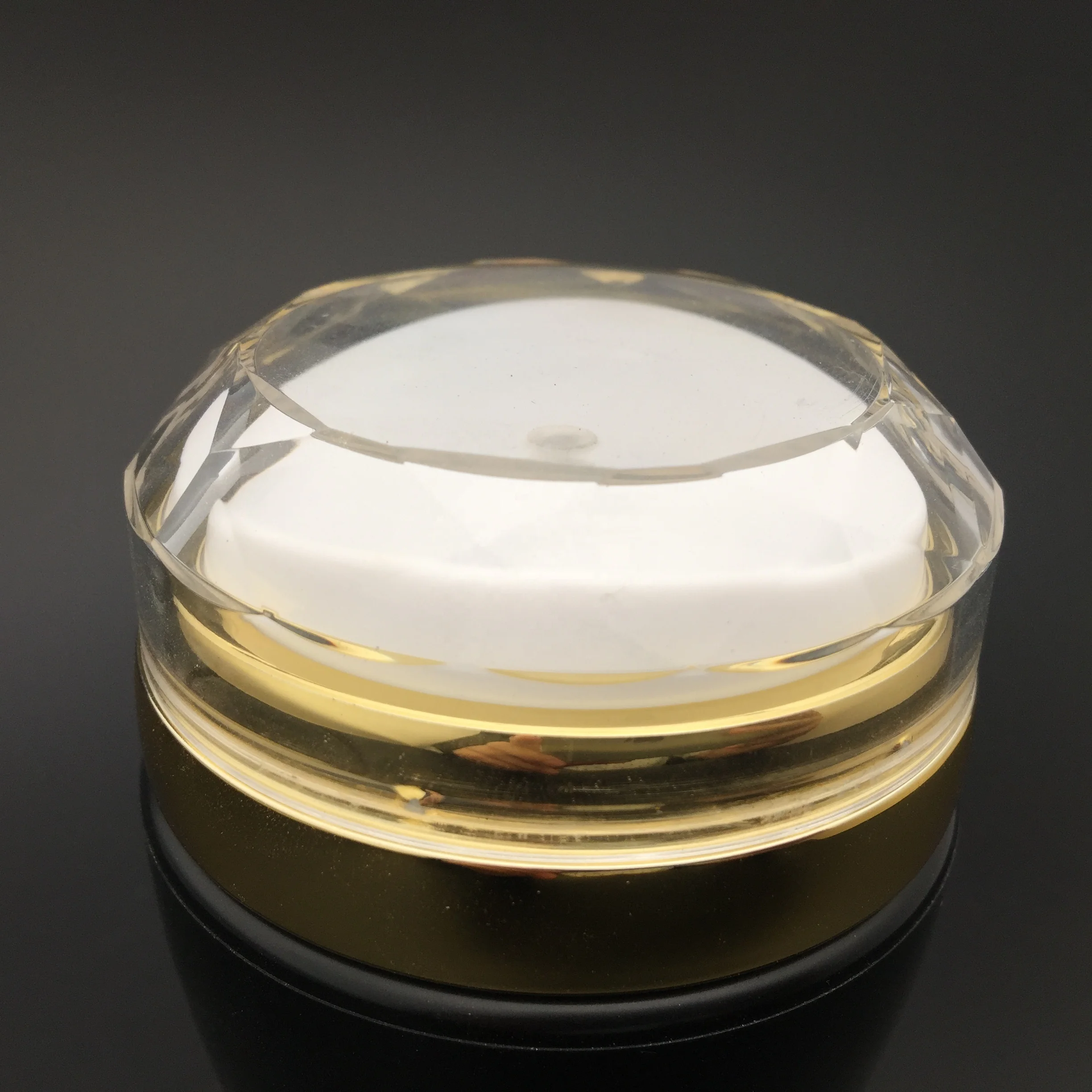 30g 50g luxury acrylic black and gold cosmetic cream airless jar