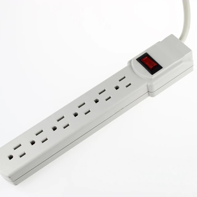 Portable 6 Way Outlet Multiple Led Display Power Extension Socket