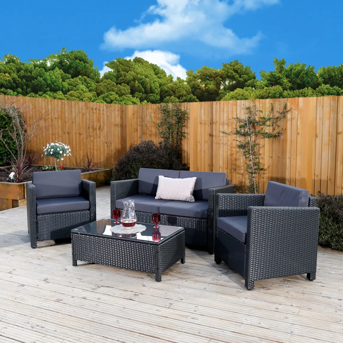 Недорогой уличный плетеный диван со стальной рамой для любой погоды, садовая мебель из ротанга, диван Harbo