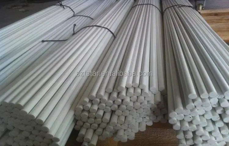 белый стекловолокна бар флагшток / стекловолокна стержень мост / ролик стекловолокно палка / стержень вала