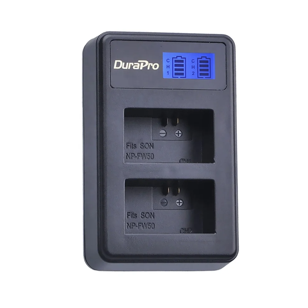 DuraPro NP FW50 NP-FW50 LCD Dual USB Charger for Sony Alpha a5000, A7, NEX-3, NEX-5, NEX-6, NEX-7, NEX-C3, A6000