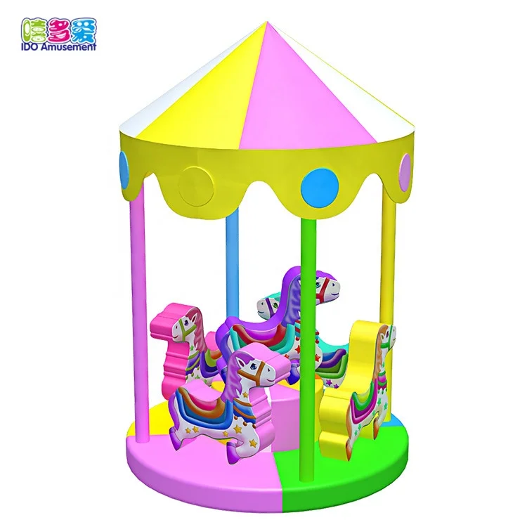 Rotating Indoor Playground Animal Toys Soft Play Carousel Equipment