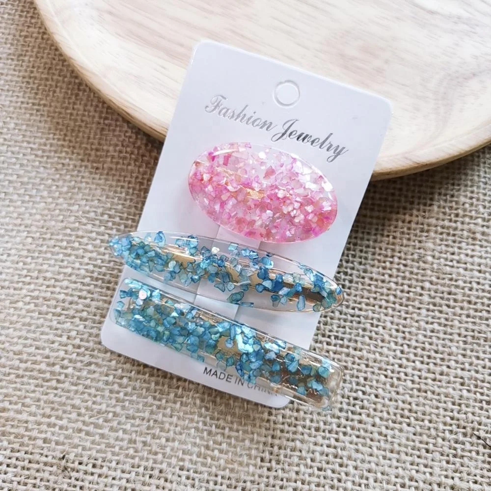 
Yiwu Hair Accessories Factory Wholesale Fancy Jelly Color 3 Pcs/Set Acrylic Acetic Hair Claw Clip For Women Girls 