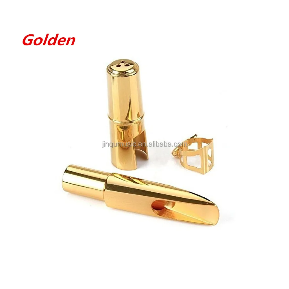 
Saxophone parts Golden Saxophone mouthpiece with fastener/Ligature and cap 