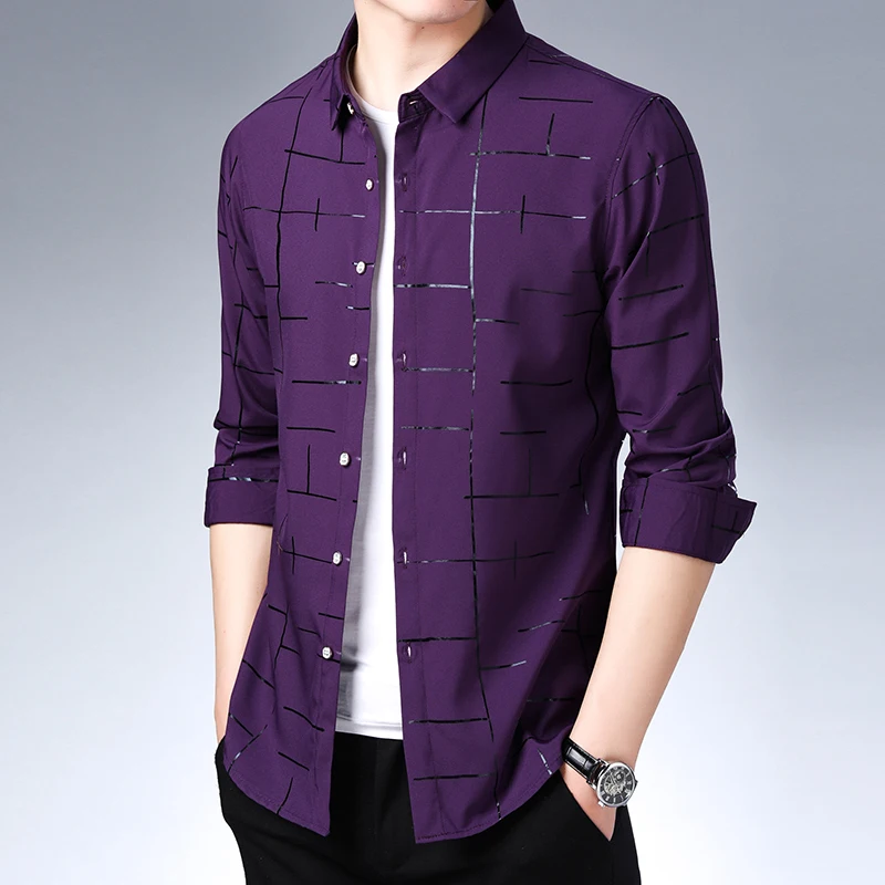 Оптовая продажа, длинная Мужская рубашка с длинным рукавом, индивидуальный стиль, легкая в уходе