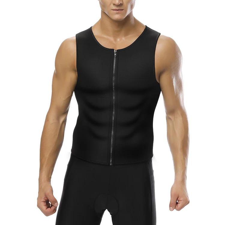 Men Waist Trainer Vest For Weight Loss Hot Neoprene Body Shaper Zipper Sauna Tank Top Workout Shirt