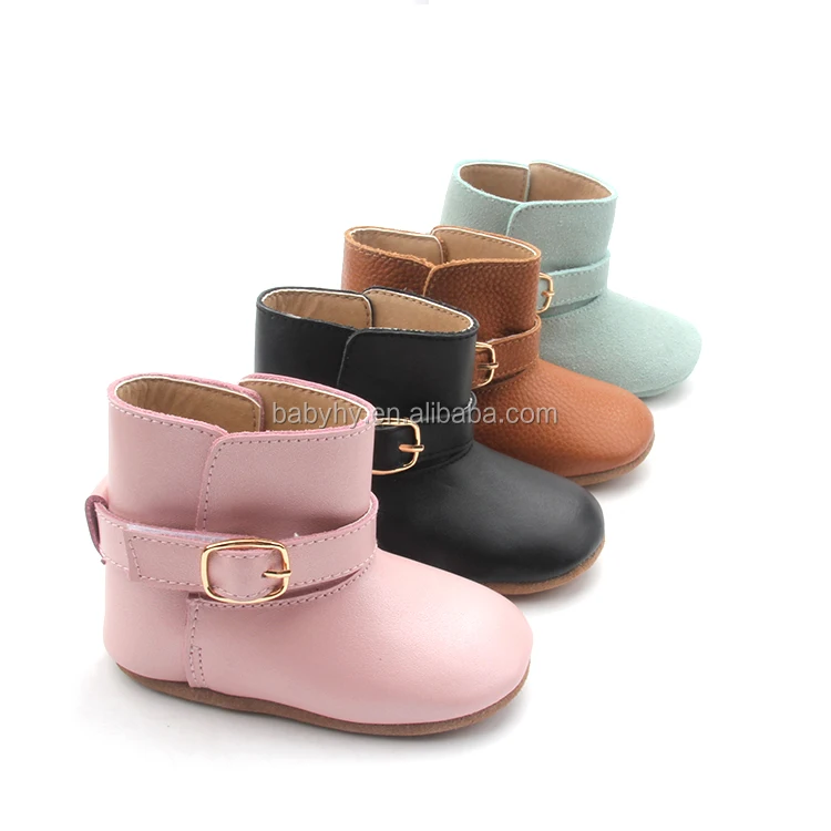Light Blue Ankle Genuine Leather Baby Christening Baptism Infant Booties for Sale
