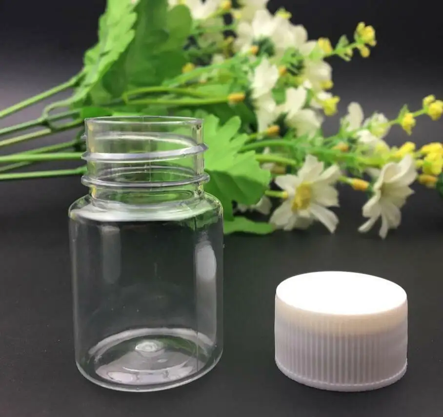 15 ML 0.5OZ Plastic Clear Pill Bottles Empty Capsule Container with White Screw Cap