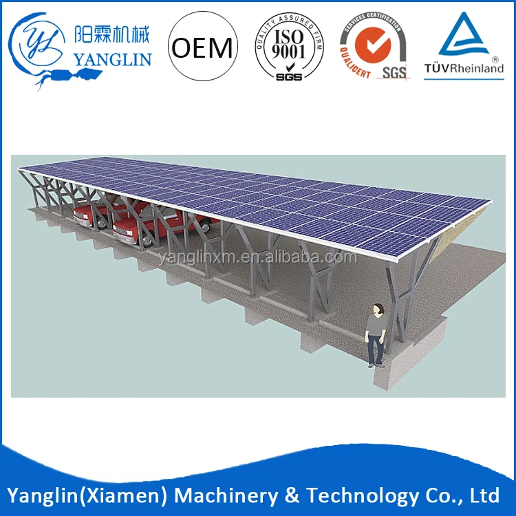 Good quality waterproof Aluminum PV carport system single double car solar carport