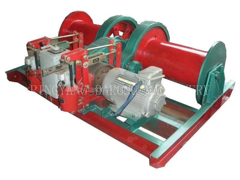 5T double drum pulling fishing boat slipway winch on dock