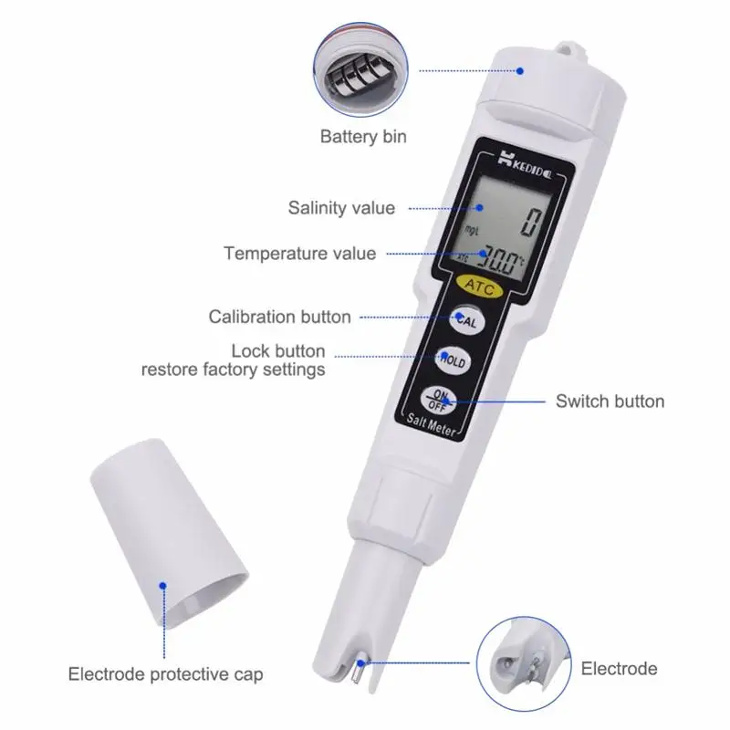 New Portable pen type digital pH Tester Conductivity TDS salt meter