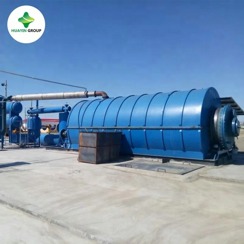 
HUAYIN 5 ton waste tire plastic to diesel oil pyrolysis plant latest design 