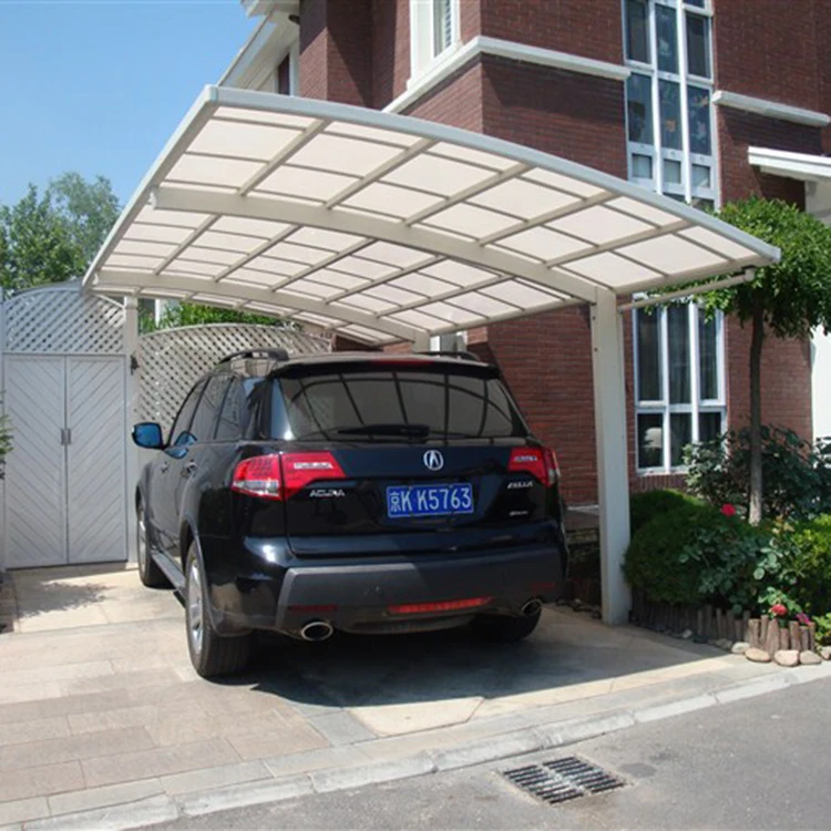 Aluminum Tricycle Car Parking Shelter with Polycarbonate Roof and Wind Resistance