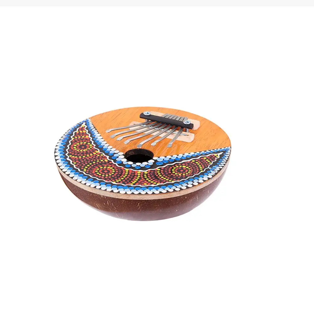 Hot selling colorful 7 key diy kalimba coconut thumb piano