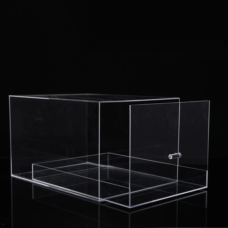 Unique Design Acrylic Display Box Dimensions PMMA Box Single Acrylic Box Acrylic Case With Oblique Face