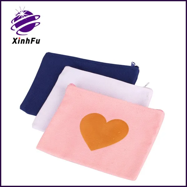 Custom Logo Printed Organic Small Cotton Canvas makeup bag