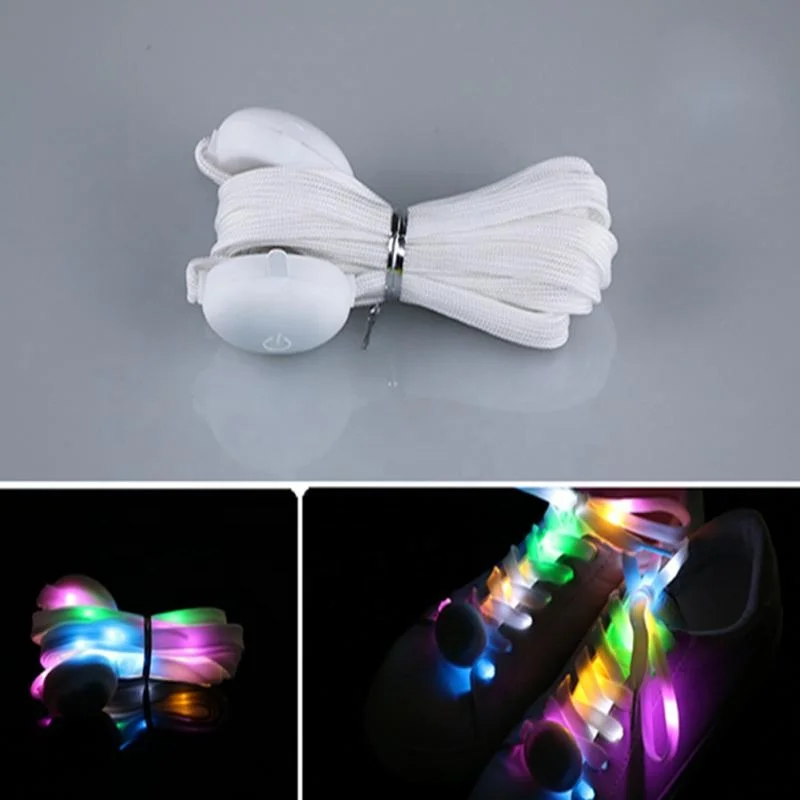 nylon colorful led shoe lace flashing led shoe lace cordones 7 colors
