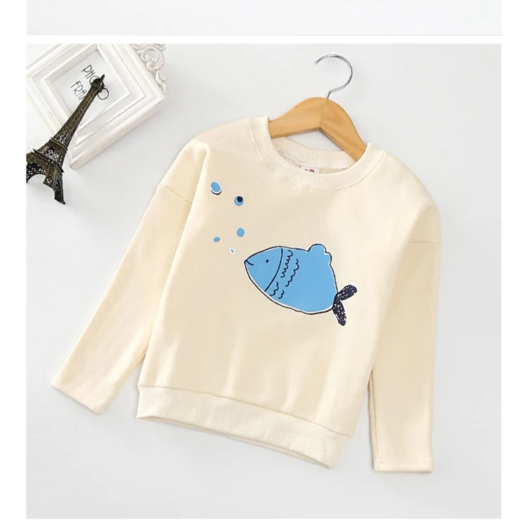 
New design for children casual pullovers winter thick sweatshirt long sleeve tops for everyday wear kids plus velvet custom 