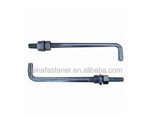 Factory Provides Best Quality Plain Finish L Shaped Anchor Bolt.Bent Bolt Nut & Washer