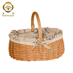 Big promotion 2021 handmade basket wicker woven storage basket picnic basket with handle
