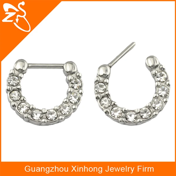 vibrating nipple piercing jewelry, heart shaped nipple ring, 316 L stainless steel magnetic nipple jewelry