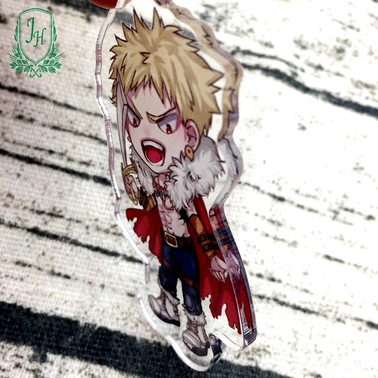 NO MOQ Glitter epoxy hologram custom printed anime keychain laser cut acrylic charms