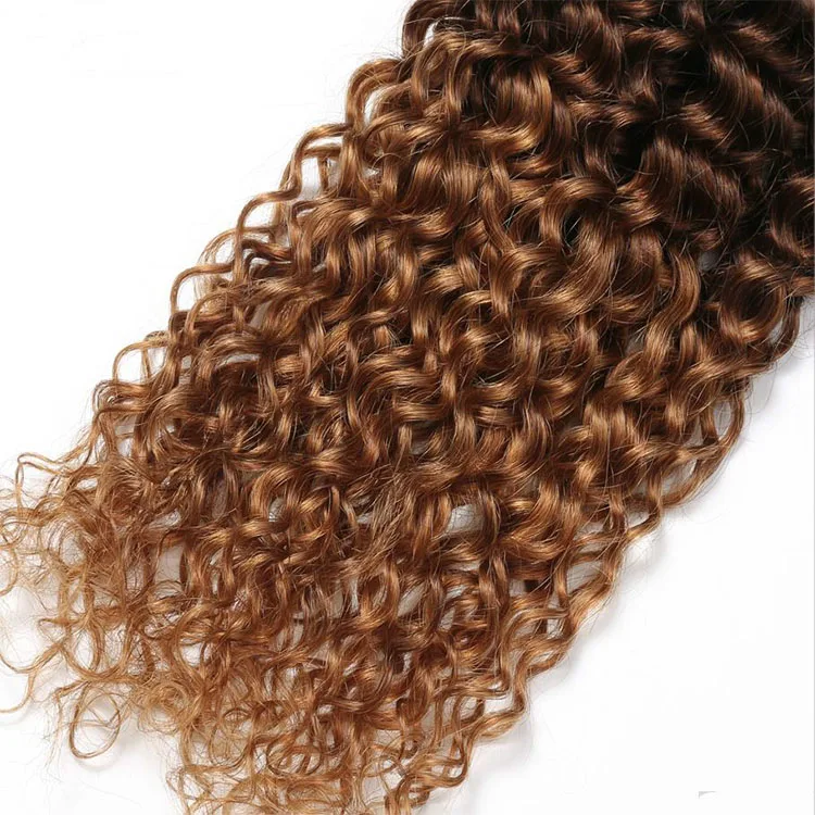 
100% remy human hair bundles 1b/4/30 ombre color mongolian hair virgin kinky curly human hair weave 