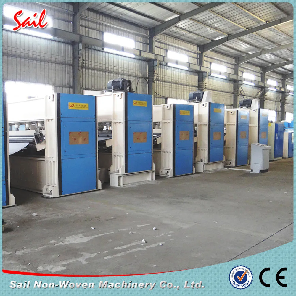 Polyester staple fiber needle punched nonwoven geotextile manufacturing machine