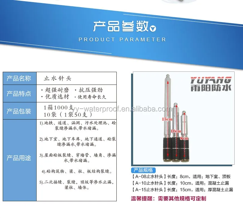 Hot Sale High Pressure Pu Grout Packer Injection Nozzle
