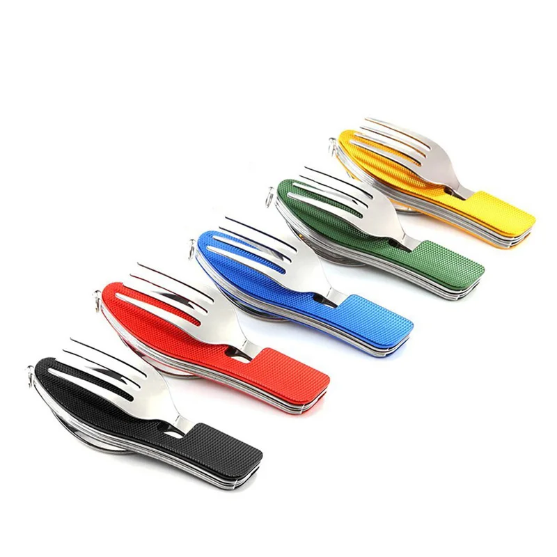 Набор съемных столовых приборов с ножом, ложкой, вилкой и открывалкой для бутылок