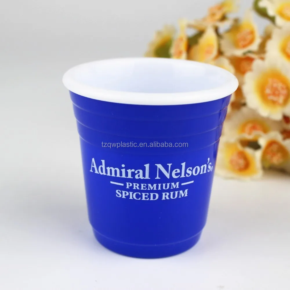 Red Mini party cup plastic shot glass-2oz