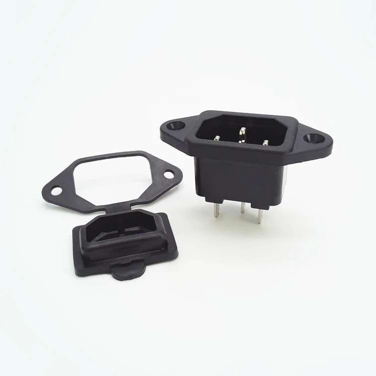 High quality C13 C14 electrical 3pin female  220v 10a industrial plug socket 3 pin ac power waterproof connector
