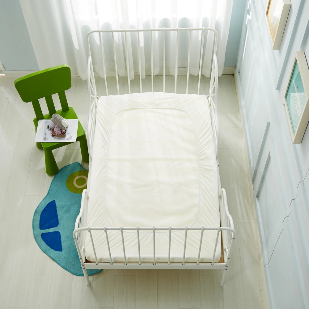Waterproof Crib Bed Sheet Air Jacquard Bamboo Quilted Mattress Protector Cover