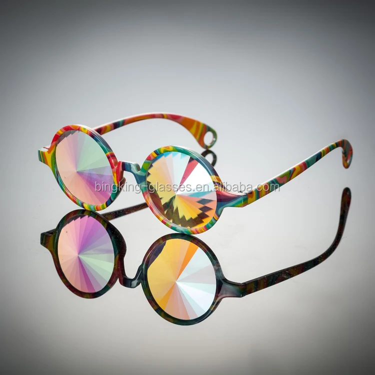 New Kandi Swirl frame rainbow Spine flat back lens diffraction brand kaleidoscope glasses