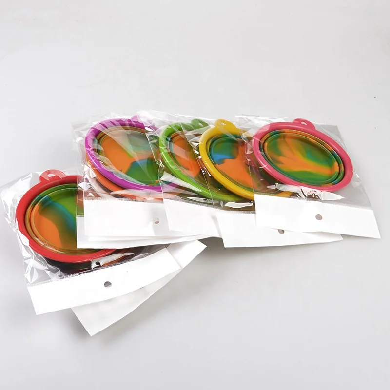 Силиконовая дорожная Выдвижная миска для еды для собак, 350 мл