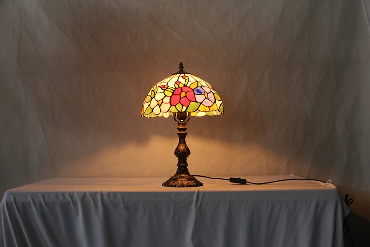 LongHuiJing Hand painted chinese decorate bedroom table lamp night flower bedside decorative reading lamp