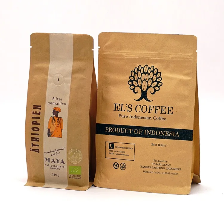 Barrier packaging pouches Custom printed plastic bag kraft paper mylar bags with ziplock with hang hole