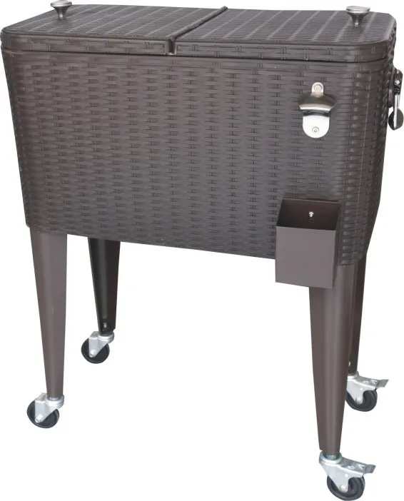 
80QT Large Capacity Cooler Cart With 10 Inch Inflatable Wheels 