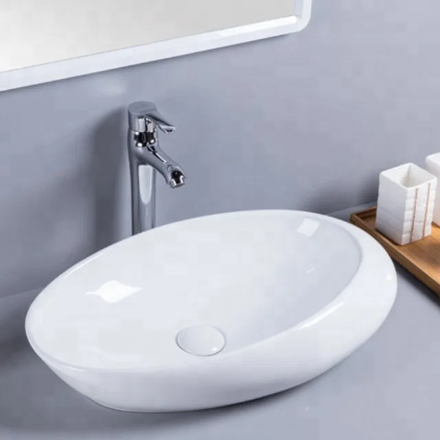 Italy Porcelain sink laundry sink cabinet combo bathroom ege shape bowl