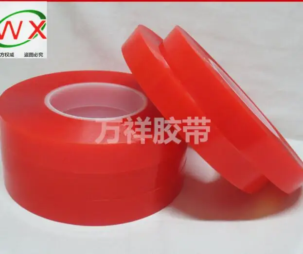 
Hot 3mm*50M Strong Acrylic Adhesive PET Red Film Clear Double Side Tape No Trace For Phone Tablet LCD Screen Glass 