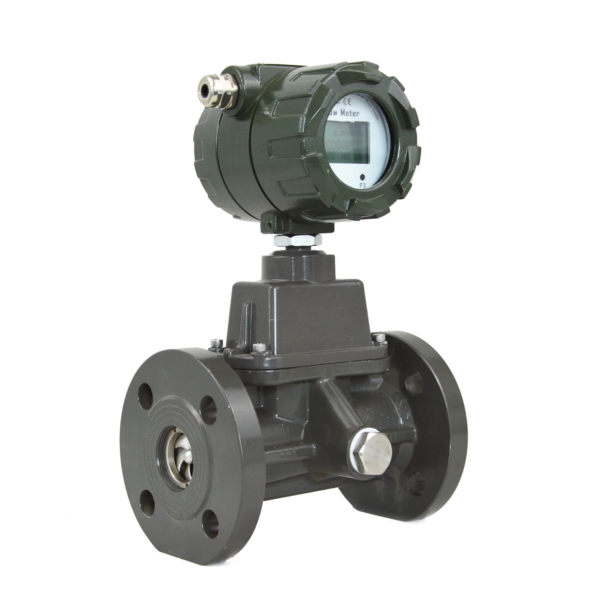 Aluminum alloy vortex flow meter with RS485 output lithium battery or 24VDC powered display is made in China