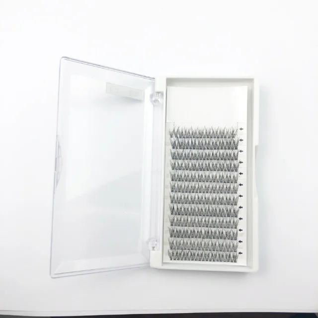 Most Popular 6D Volume Silk Lash Fish Tail Flare Sable Eyelash Extension Custom Box Russian Premade Fan
