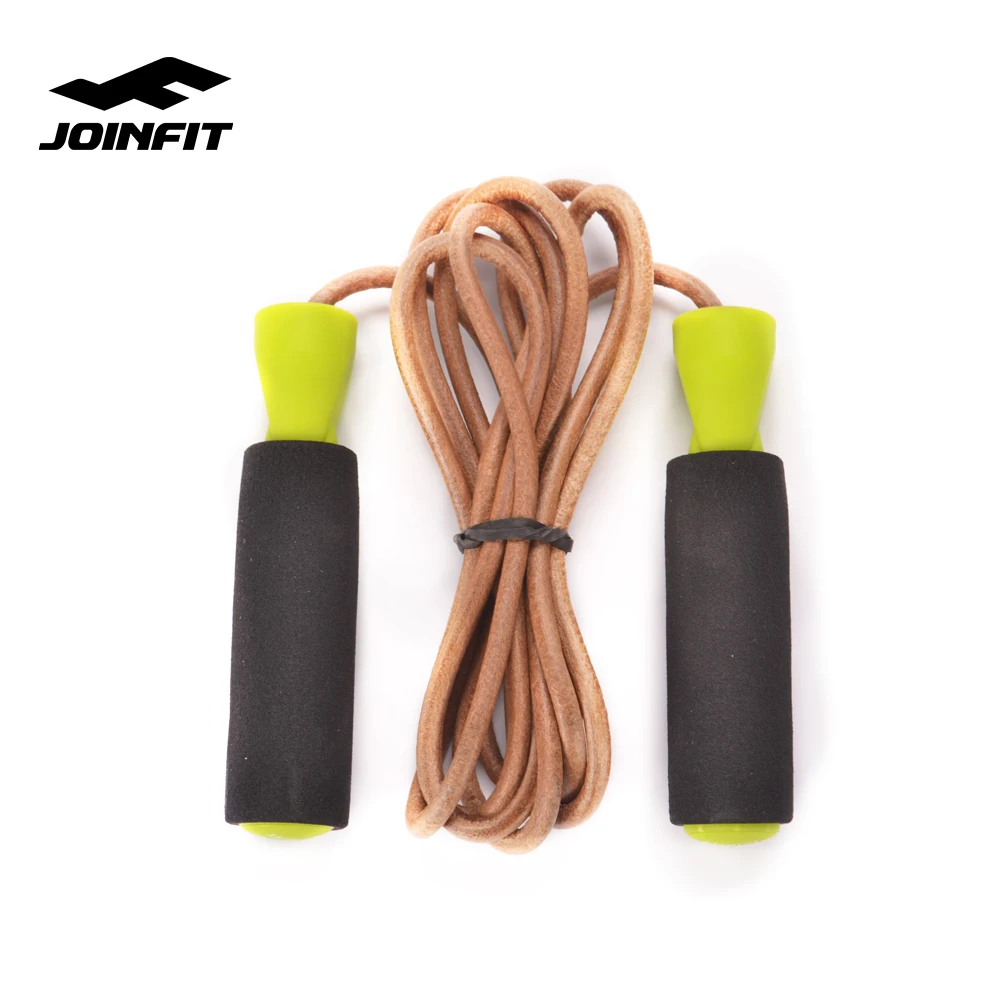 Cowhide Skipping Jump Rope Leather with Custom Color Handle